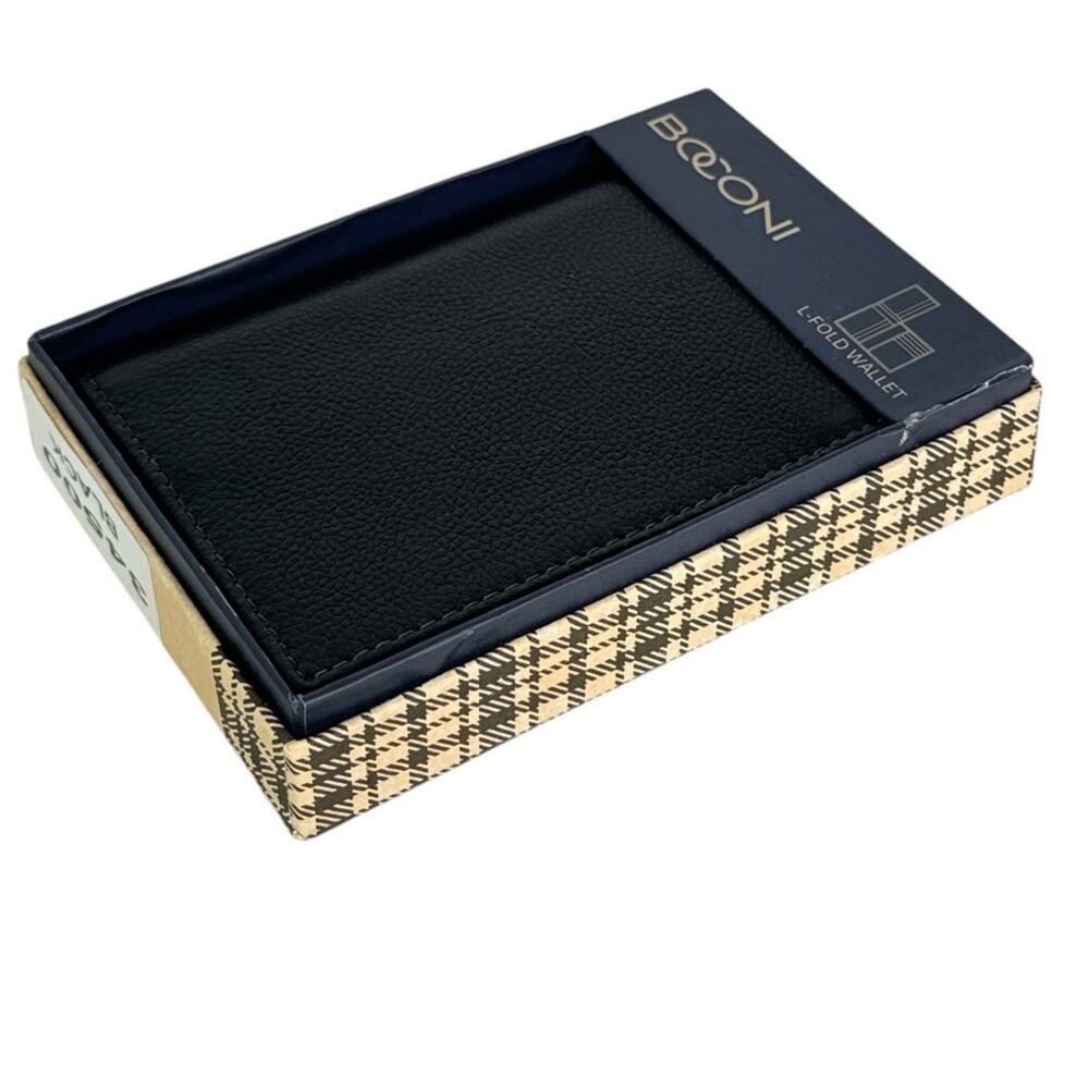 Boconi Trifold with ID Window Wallet Black Men's Wallet